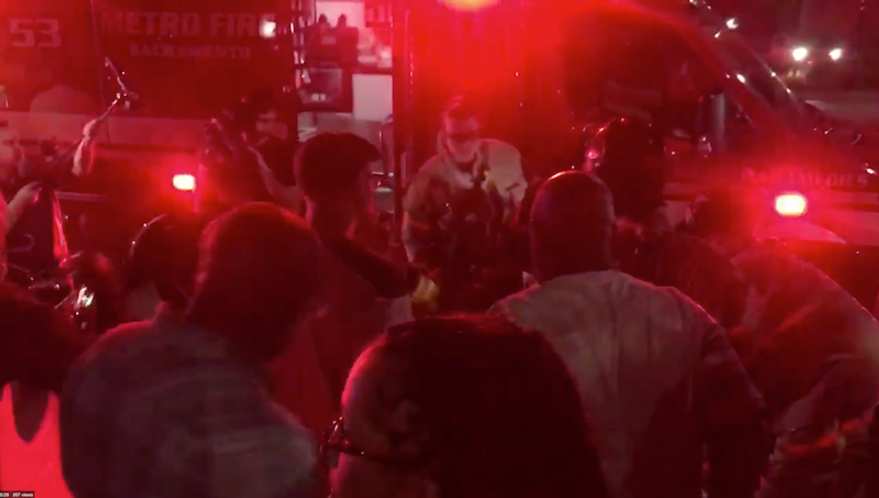 Watch: Sacramento deputy hits protester at Stephon Clark rally