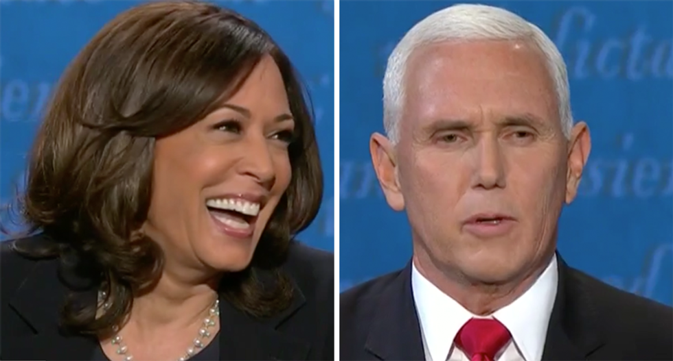 Kamala Harris just laughs after Mike Pence interrupted her: 'Mr. Vice President, I'm speaking'