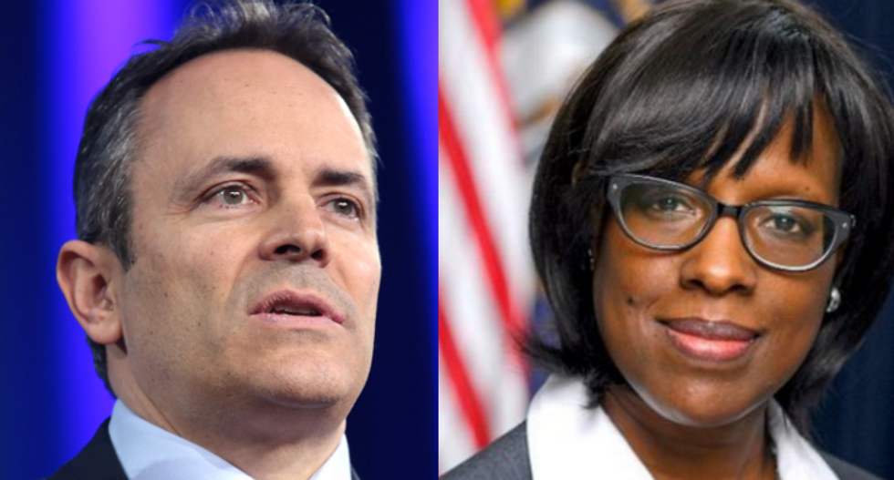 Kentucky governor's lieutenant is in open revolt against him as she overrules his admin's move to fire her top aide