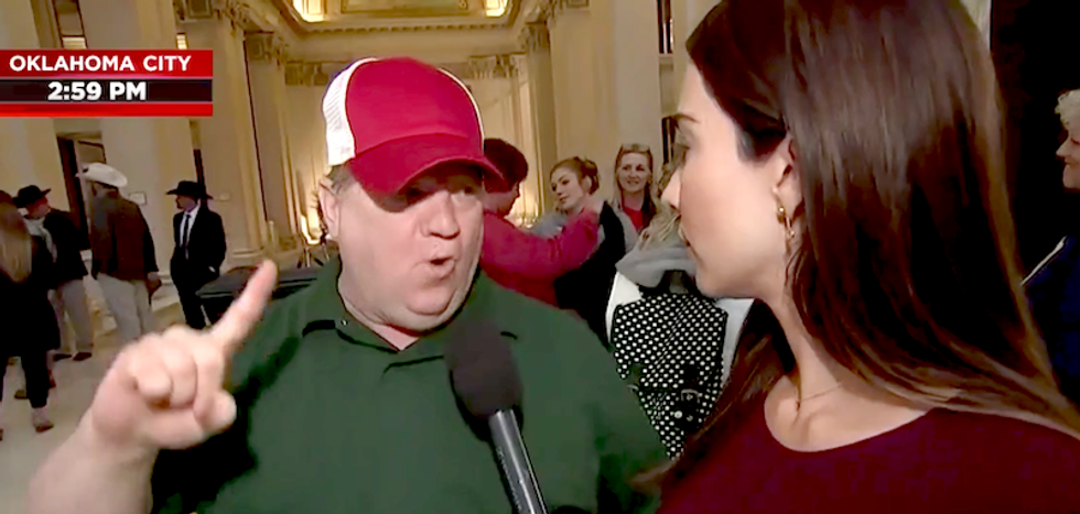 WATCH: GOP teacher opens a can of whoop ass on Oklahoma legislators during statehouse funding protest