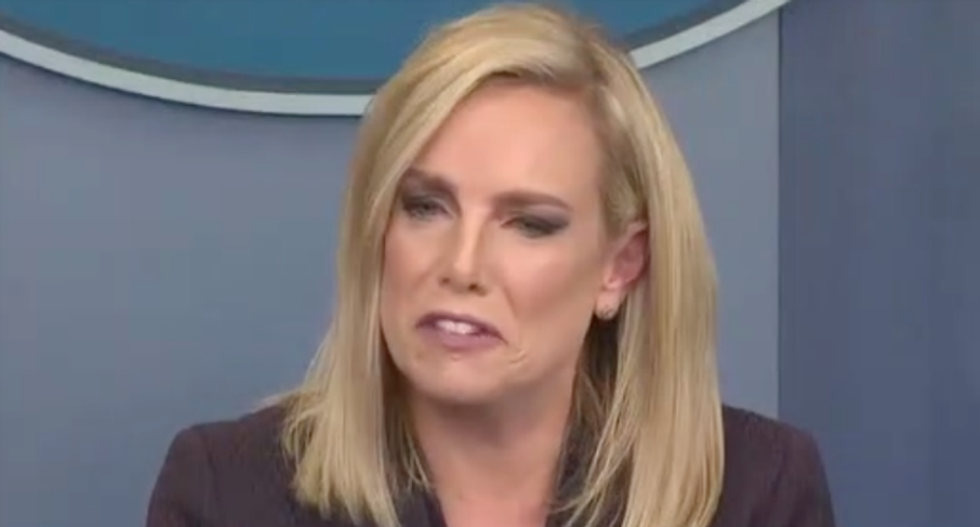 WATCH: DHS secretary flails as reporter asks if Trump wants to send troops to Mexican border because of Fox News