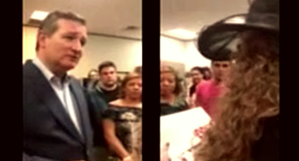 'It's a yes-or-no question': Watch this Texas woman demand Ted Cruz take a DNA test 'to prove you're human'