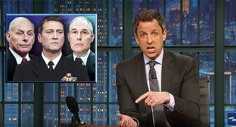 Seth Meyers ridicules Trump for 'trying to rearrange the deck chairs on the Titanic after it already sunk'