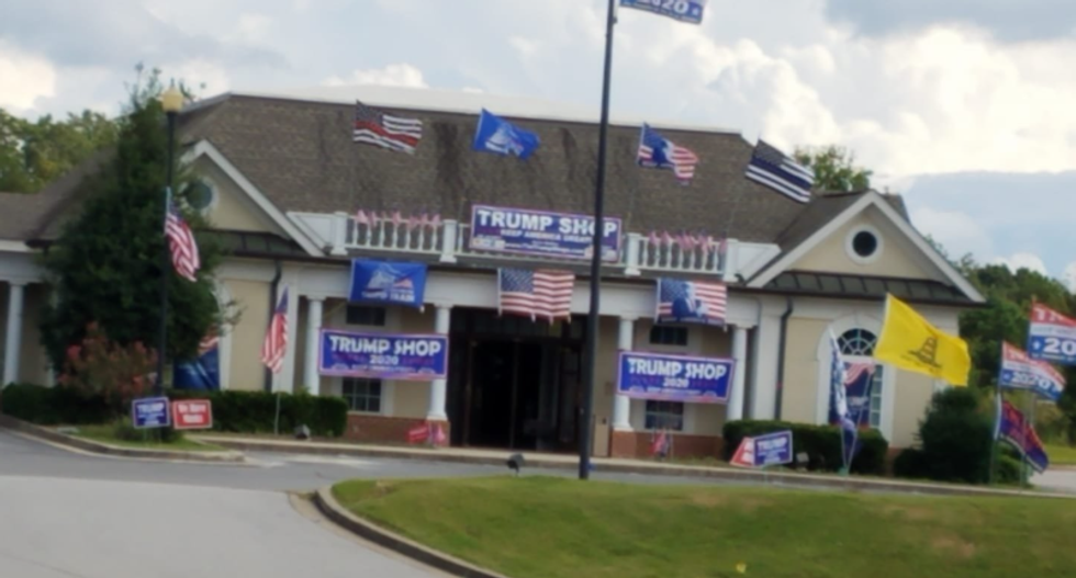 Democrat shocked by polling place plastered with Trump signs; demands Election Commission fix