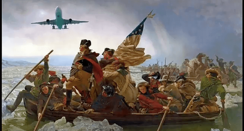 Internet responds to Trump's speech flub with #RevolutionaryWarAirportStories: 'One if by sea, three if by air'