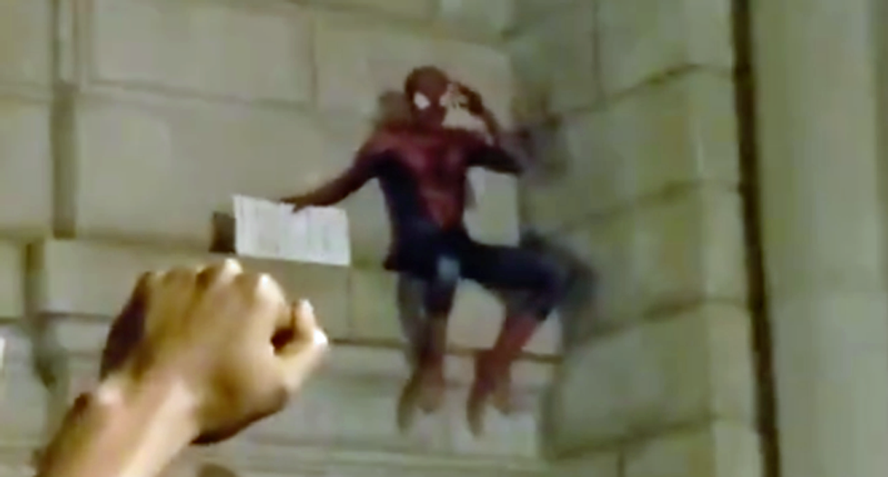 Spider-Man scales Manhattan Bridge -- as NYPD corner protesters on the structure: report