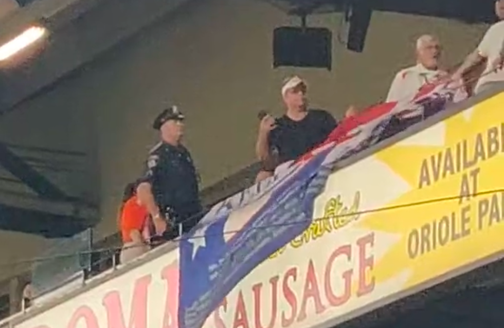 WATCH: Baltimore fans cheer as Trump supporters get booted from Orioles game for unfurling ‘MAGA’ banner