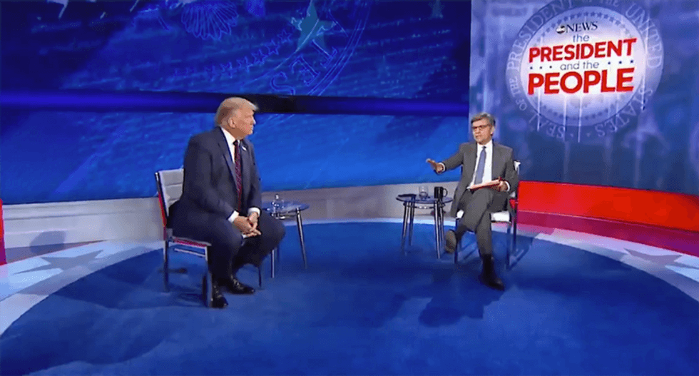 Watch Stephanopoulos shut down Trump for lying during ABC News town hall in Philadelphia