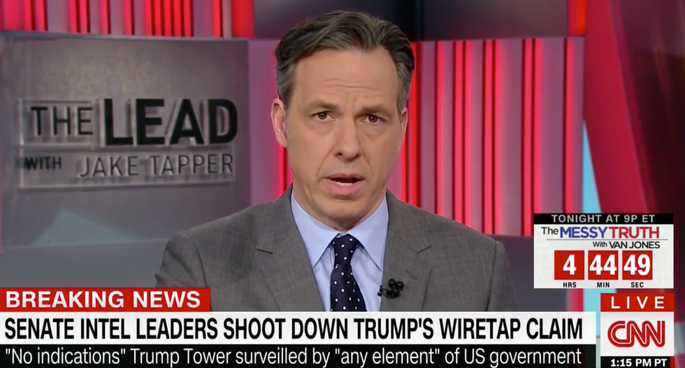 Tapper unloads on Trump's 'baseless' wiretap claim: The 'White House continues to argue the Earth is flat'