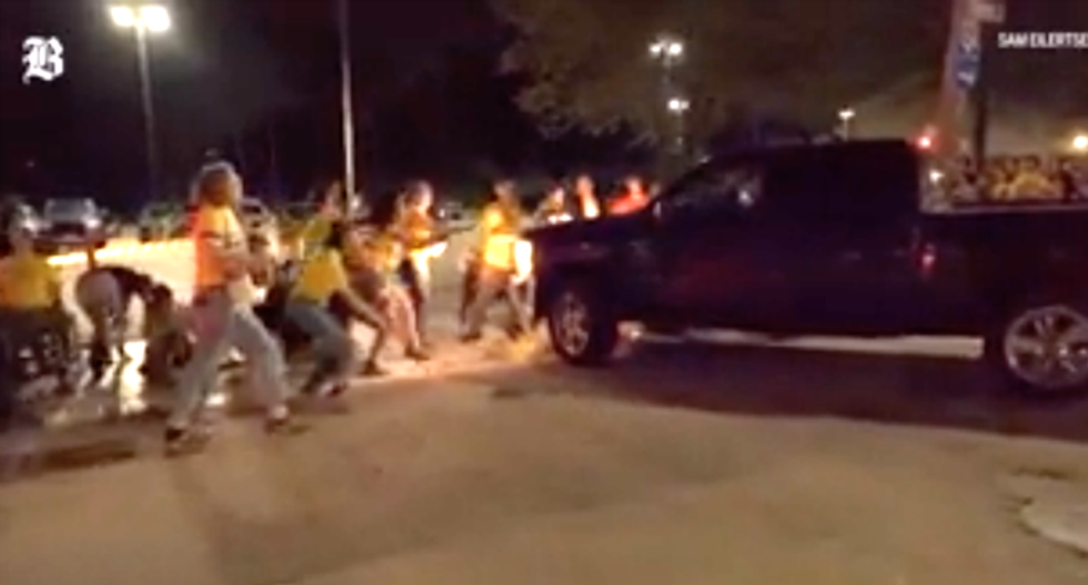 Detention center captain drove pickup truck through ICE protesters -- 5 taken to the hospital: report