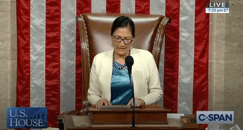 ‘Not surprised at all that the president sides with the white nationalists’: Native American Congresswoman