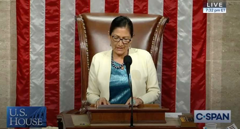 ‘Not surprised at all that the president sides with the white nationalists’: Native American Congresswoman