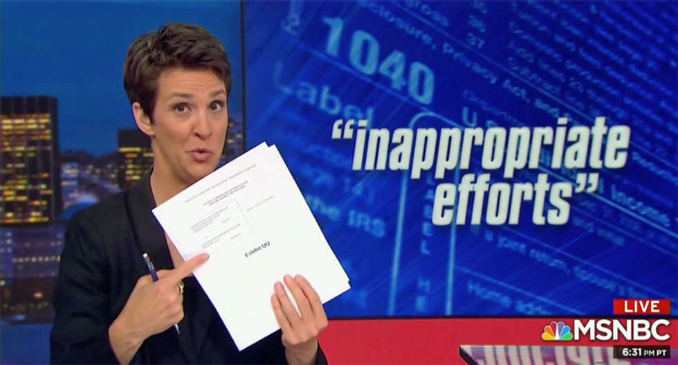 Maddow walks through existence of a ‘whistleblower’ alleging the IRS is mishandling Trump’s taxes
