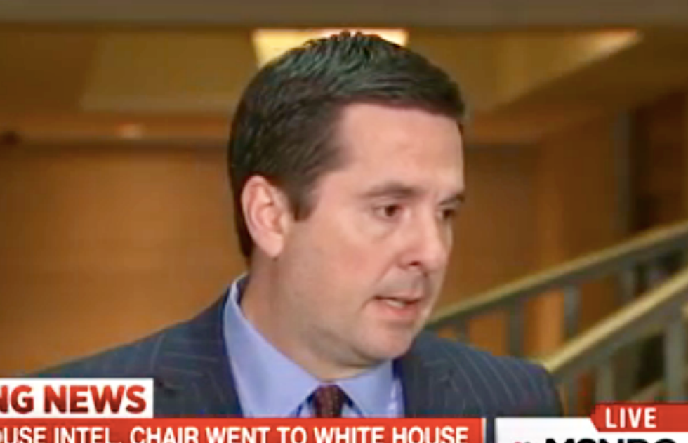Nunes' secret White House meeting makes last week's revelations look more like 'a stunt': MSNBC