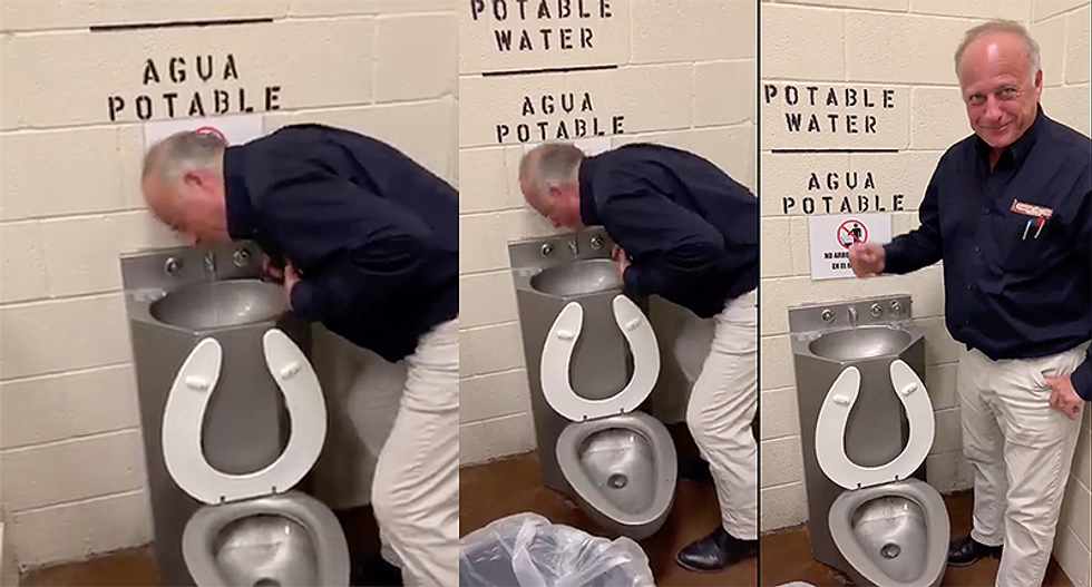 'King drinks from throne': Internet rips Steve King for drinking from toilet to prove migrants are being treated well