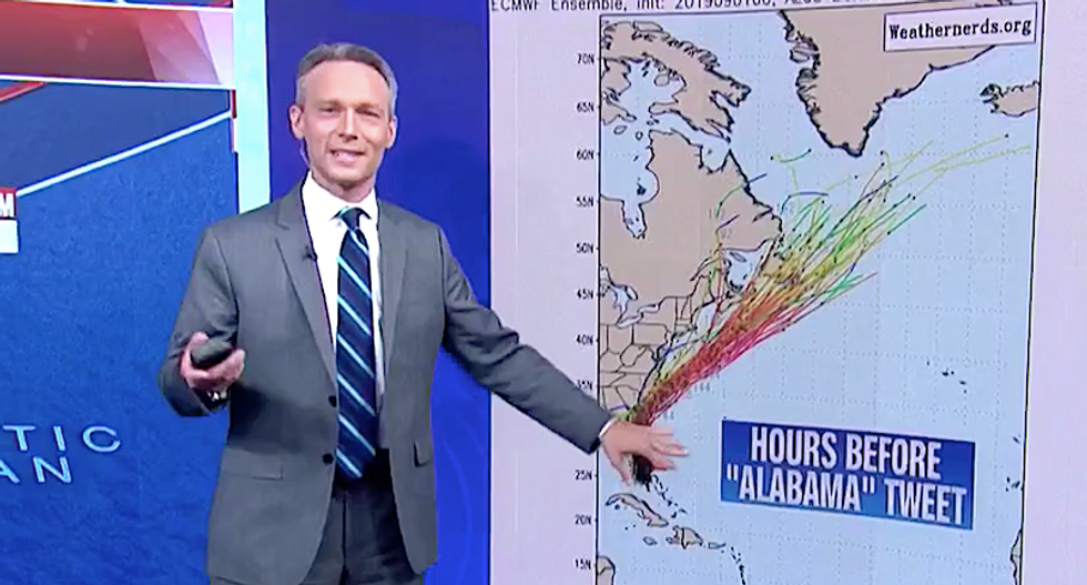MSNBC meteorologist hilariously busts Trump’s lies about Alabama: ‘This is science — we actually do have the data’
