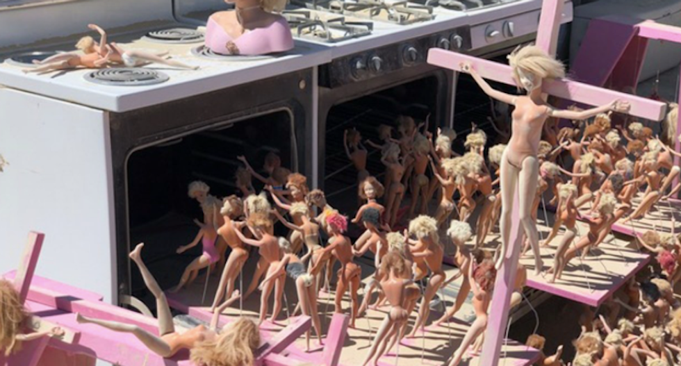 Violence erupted at Burning Man over an Auschwitz-themed 'Barbie death camp'