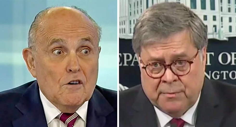 Rudy Giuliani lashes out at Bill Barr after DOJ finds no widespread election fraud