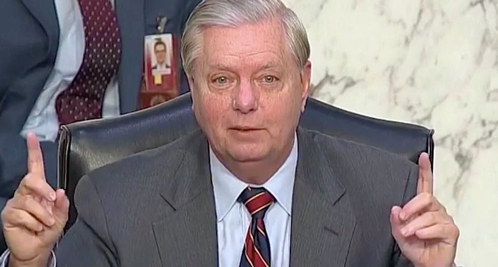 WATCH: Lindsey Graham uses Amy Barrett hearing to whine about his Senate rival Jaime Harrison