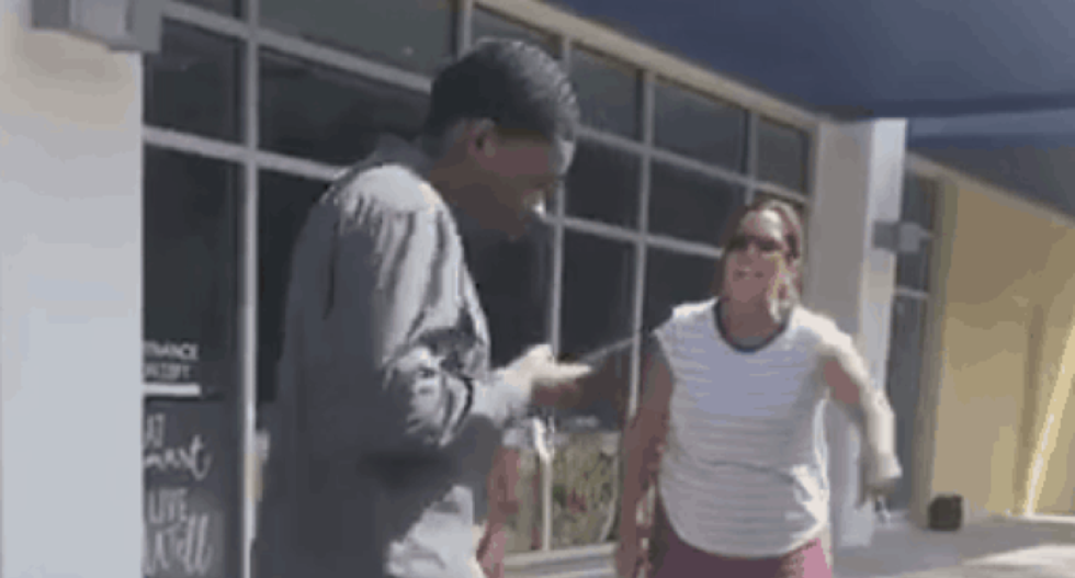 WATCH: Furious Florida woman has a racist meltdown after black teen drops a gum wrapper