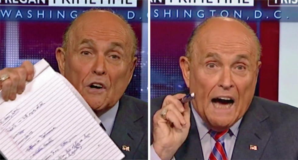 Watch Rudy Giuliani completely lose it on Fox while shouting that his fake scandal implicates Obama