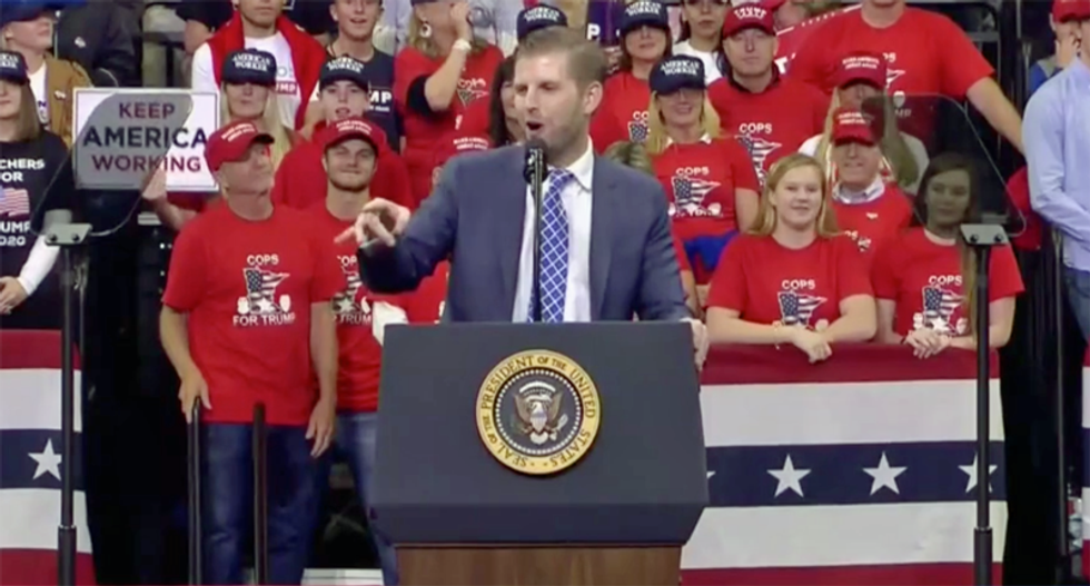 WATCH: Eric Trump leads #MAGA rally crowd in ‘lock him up’ chant against Hunter Biden