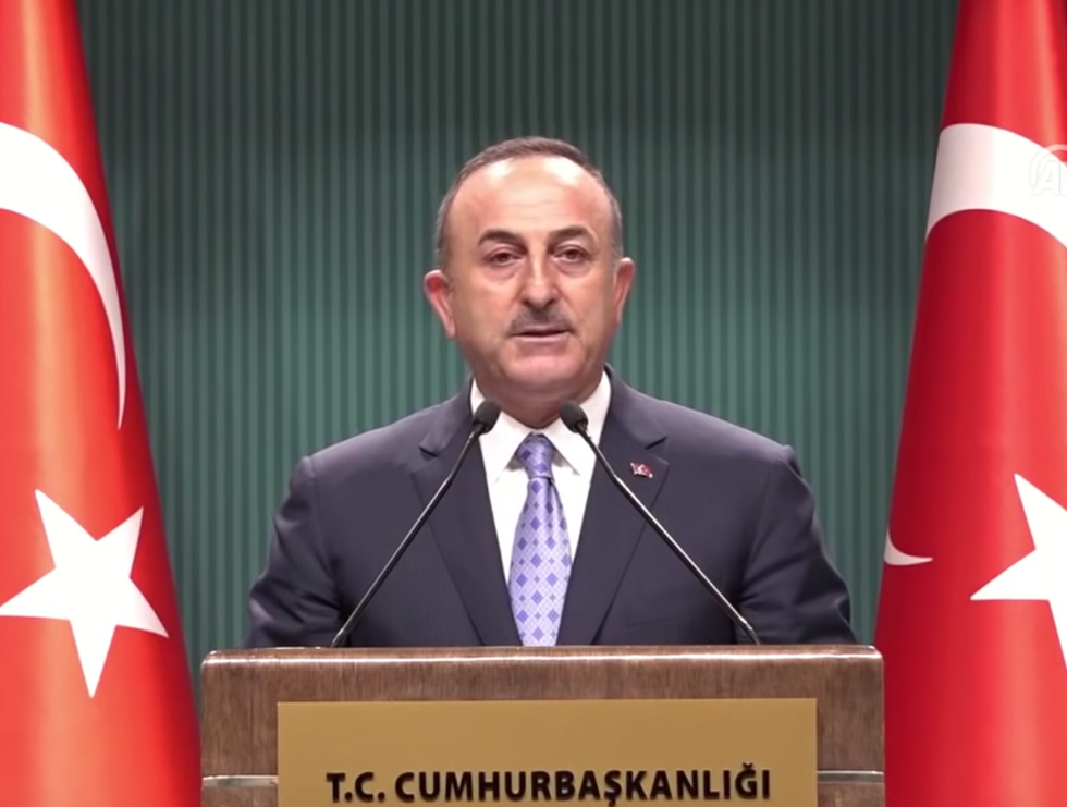 Turkey’s foreign minister bursts out laughing as he mocks Trump’s erratic tweets