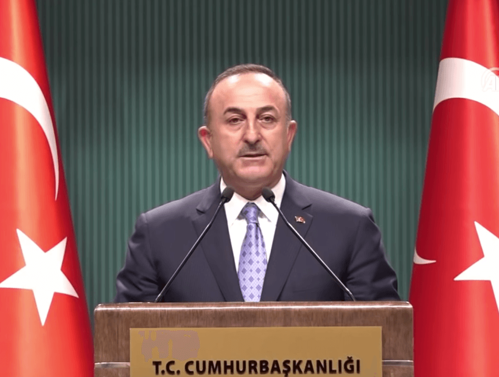 Turkey’s foreign minister bursts out laughing as he mocks Trump’s erratic tweets