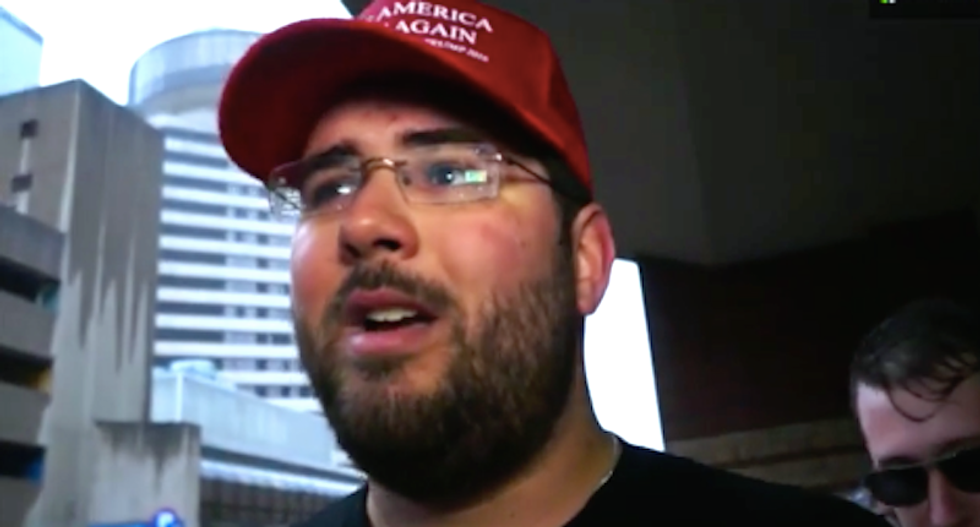 White nationalist admits shoving black woman at Trump rally -- but protesters could face charges