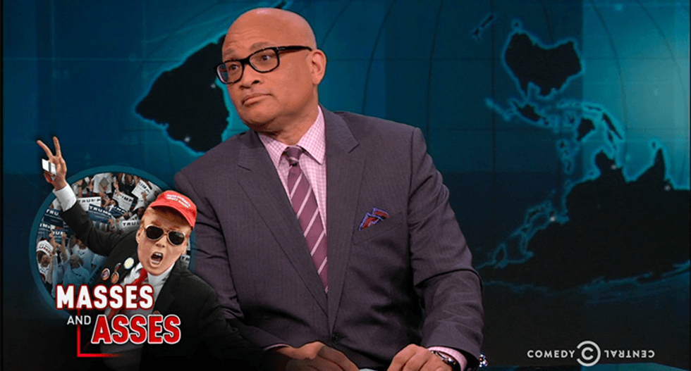 Larry Wilmore slams Donald Trump's racial egg timer for his rallies: 'Ding! Grab a black!'
