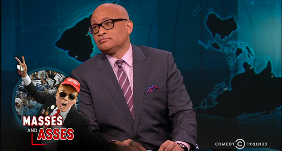 Larry Wilmore slams Donald Trump's racial egg timer for his rallies: 'Ding! Grab a black!'