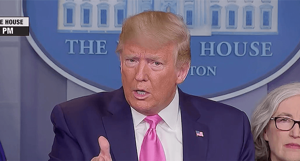 Trump says that the financial markets dropped because of Democrats -- not coronavirus