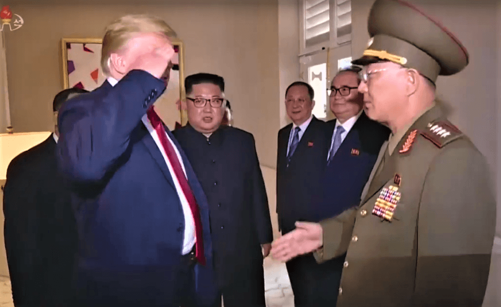 WATCH: North Korea airs purported footage showing Trump saluting one of Kim Jong-un's generals