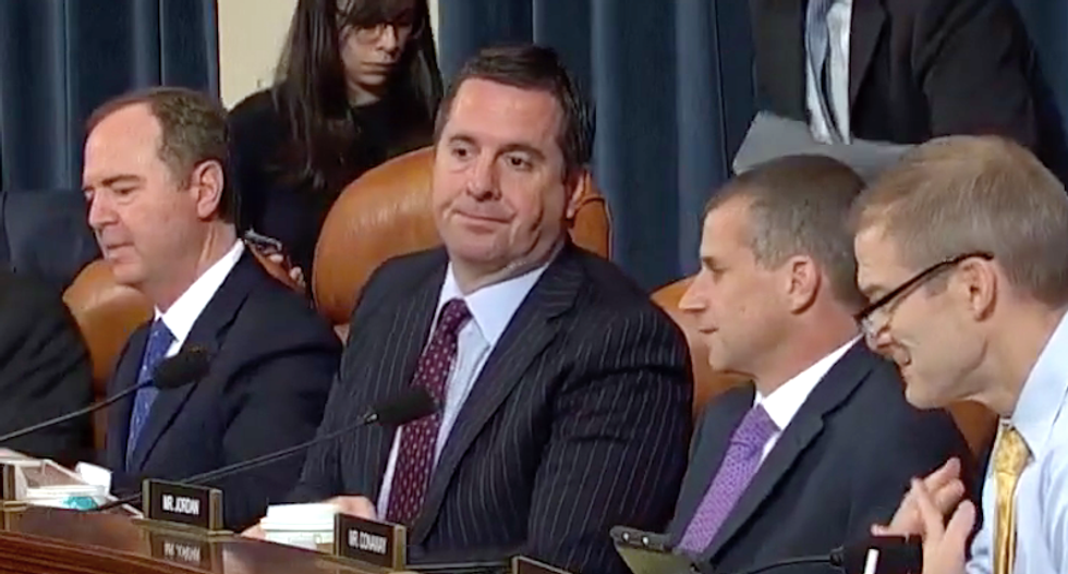 Devin Nunes grimaces as Schiff calls recess in devastating Sondland testimony