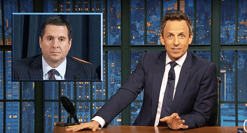Seth Meyers can't stop laughing at Devin Nunes: 'It's like murdering someone and calling their ghost to testify'