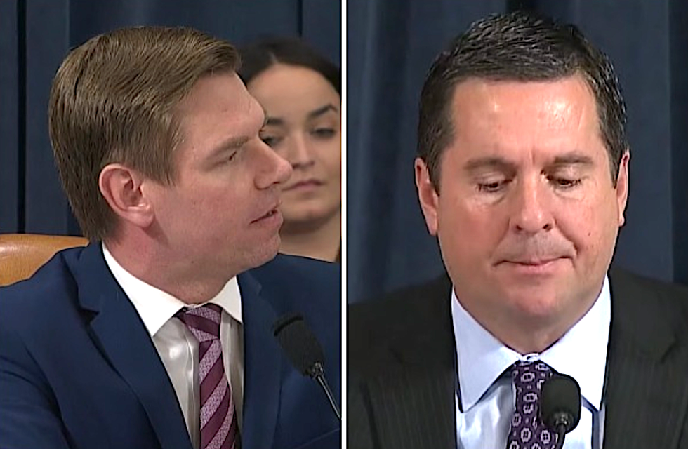 WATCH: Eric Swalwell exposes Devin Nunes’ shady ties to Giuliani’s indicted henchman during impeachment hearing
