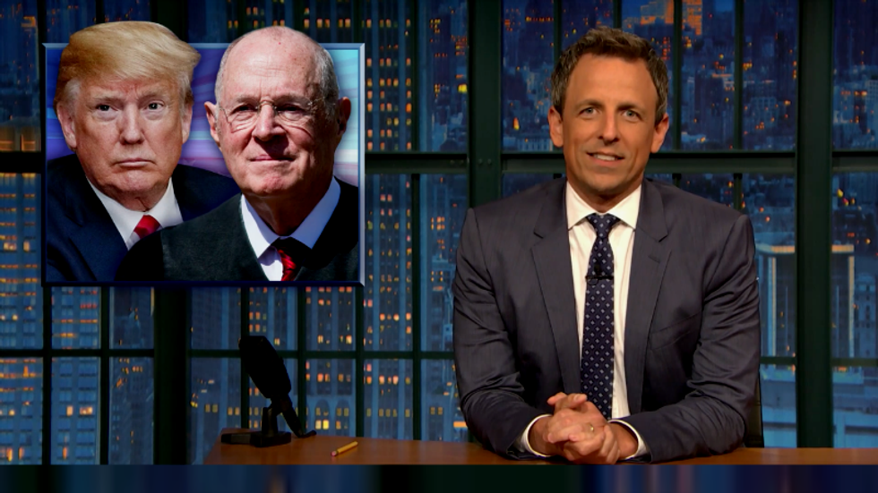 Seth Meyers mocks Trump for forgetting Justice Kennedy's name: 'No wonder he puts his name on buildings'