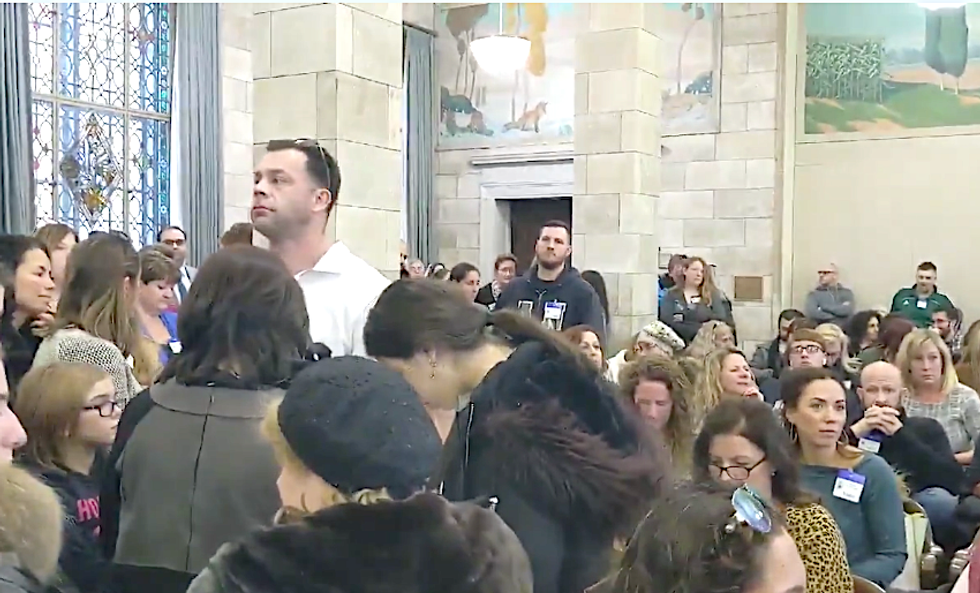 WATCH: Anti-vaxxers show up in the wrong room to protest a vaccine exemptions bill -- and refuse to leave