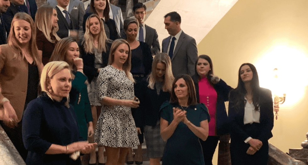 Capitol officials scold Martha McSally's staff for not wearing masks in their group goodbye photo