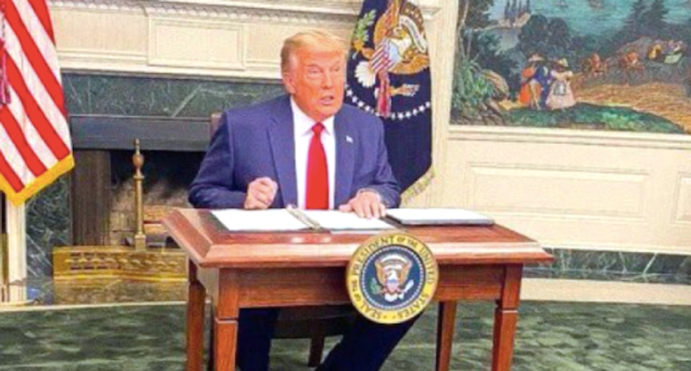 ‘Tiny brain. Tiny man. Tiny desk. Massive ego.’ Donald Trump mocked for ‘throwing a tantrum’ at ‘the kids table’