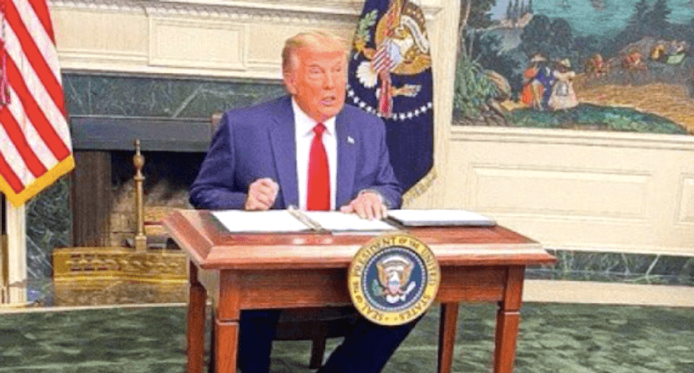 ‘Tiny brain. Tiny man. Tiny desk. Massive ego.’ Donald Trump mocked for ‘throwing a tantrum’ at ‘the kids table’