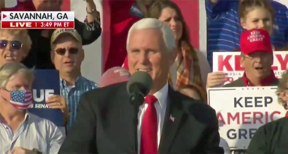 Pence’s rally for Georgia runoffs goes off the rails as Trump supporters chant ‘four more years’