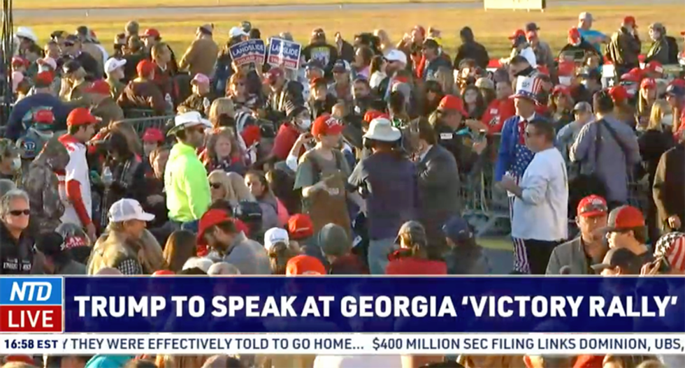 Trump holds large rally in Georgia -- one day after the Peach State set a new coronavirus record