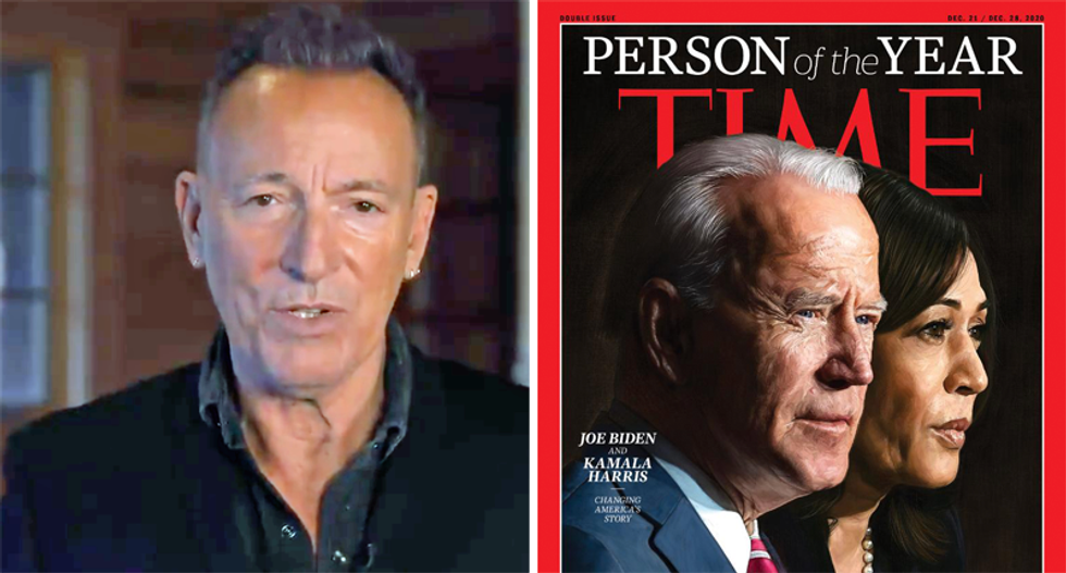 Bruce Springsteen announces Joe Biden and Kamala Harris win TIME's 'Person of the Year' award