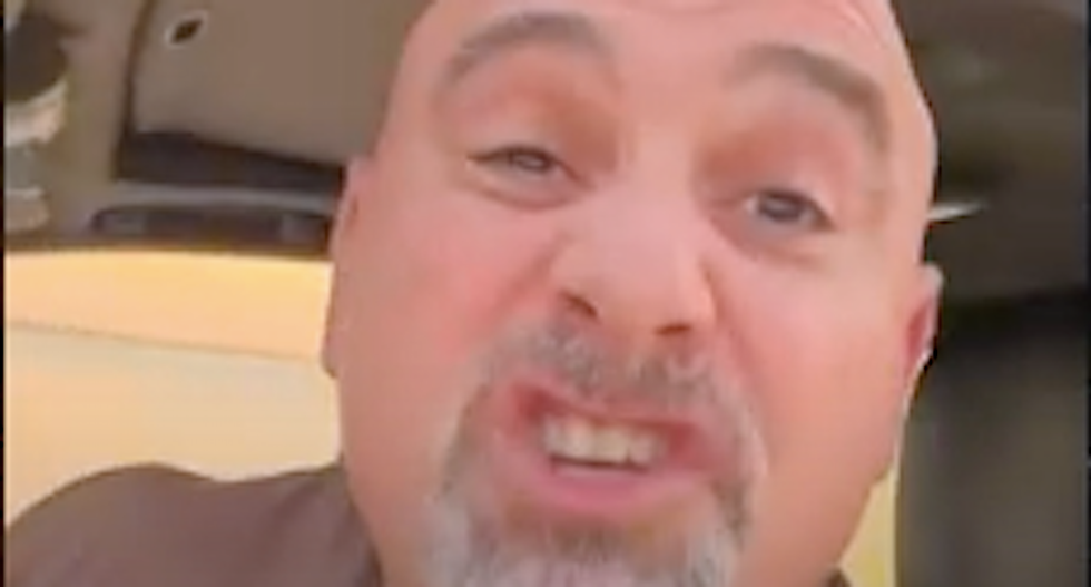 WATCH: Trump supporter tries to provoke young woman into a fight -- then flips out after she points out his baldness