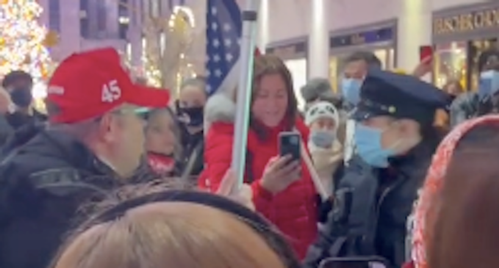 WATCH: Trump supporter flips out on cop after threatening to burn down Starbucks