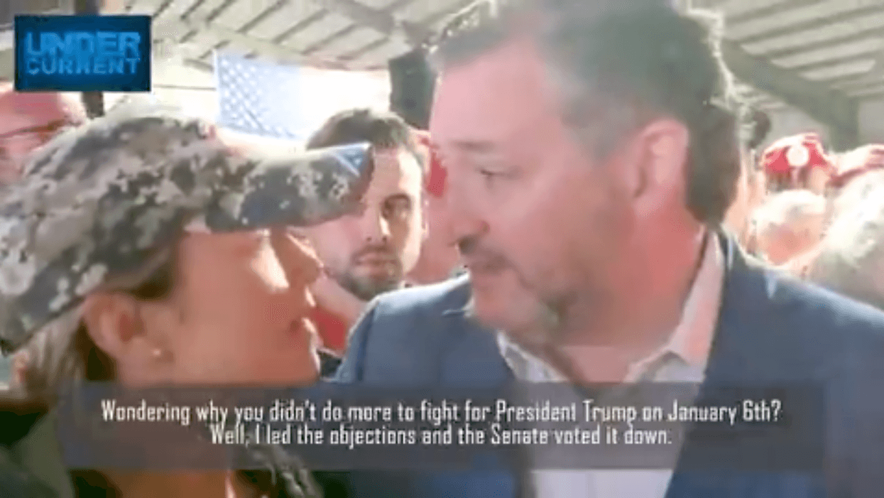 Watch: A fake Trump supporter tricks Ted Cruz into bragging about his role in pushing the big lie