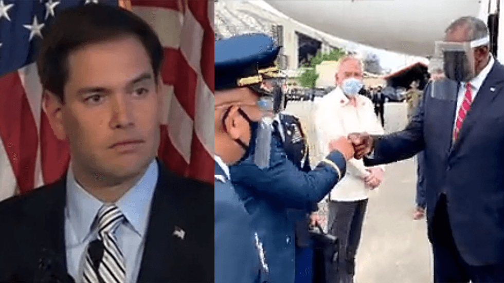 'Little Marco' Rubio humiliated for attacking Pentagon chief for complying with face shield mandate in the Philippines