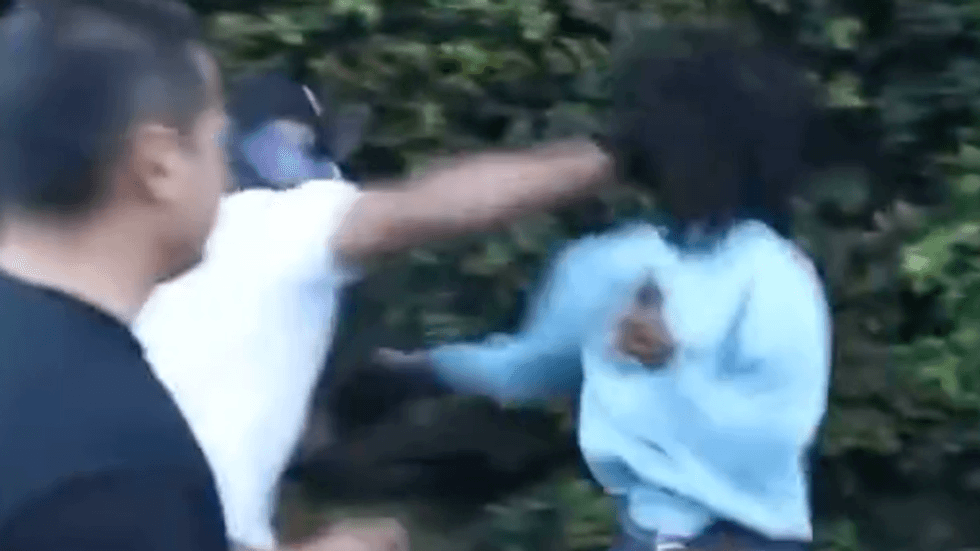WATCH: Anti-vaccine activist brutally assaults journalist during protest of LA restaurant’s COVID policies