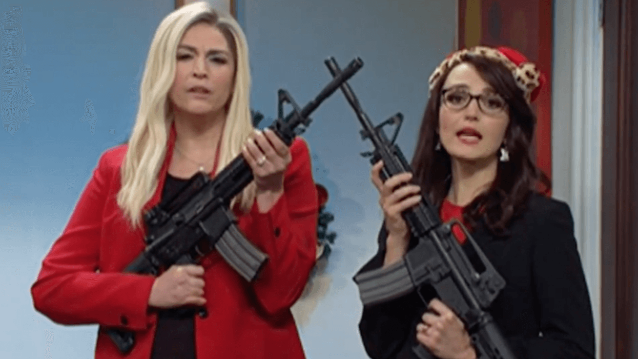 Lauren Boebert and Marjorie Taylor Greene drop in on Dr. Fauci in 'Saturday Night Live' opening